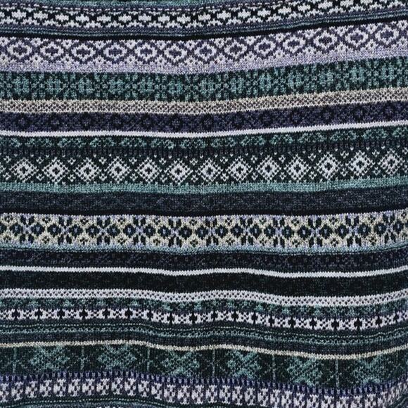 L.L. Bean 100% Wool Cardigan Size M Vest Fair Isle Vintage 90's USA Green Retro - Picture 3 of 5
